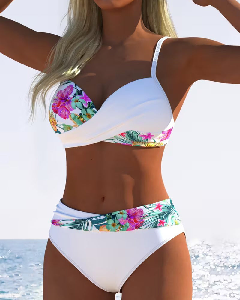 Kontrastni Tiskani Bikini-Bralette