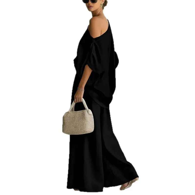 Lisa - Set s mekim topom bez ramena i tapered hlačama