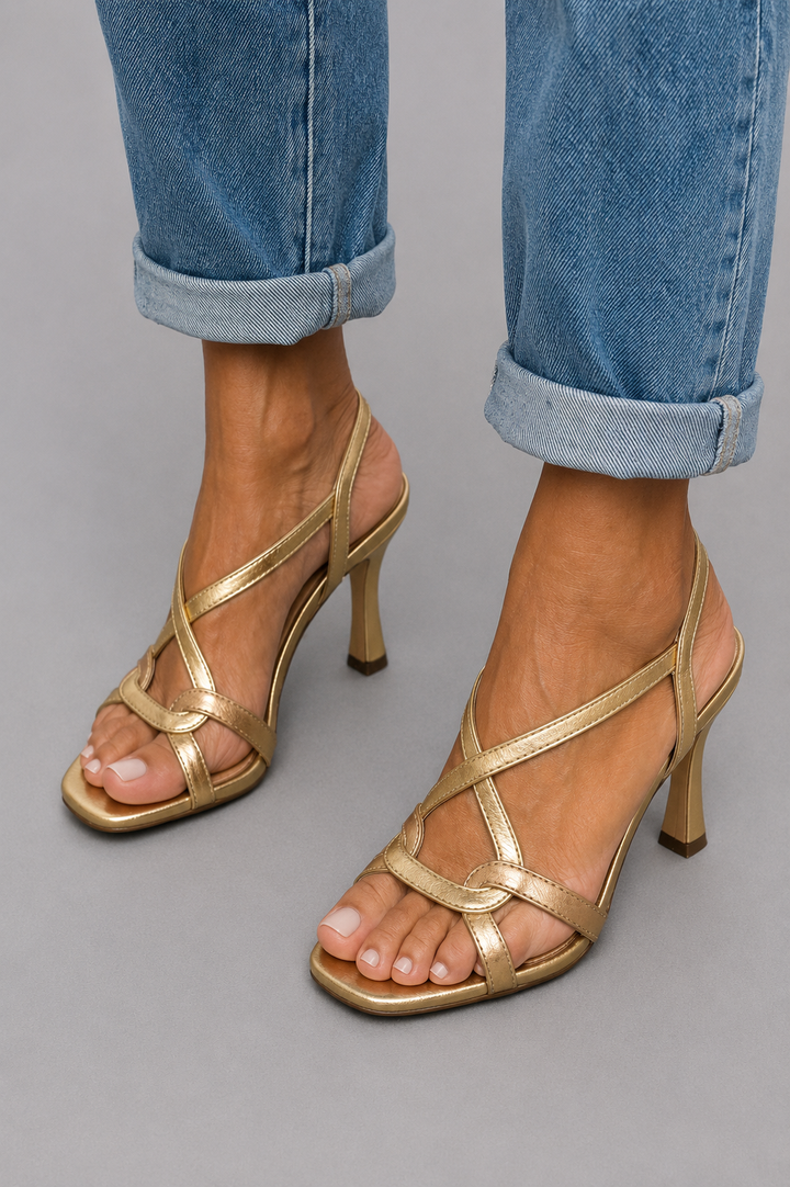 Cassie | Sandale s potpeticom Golden Summer Charm