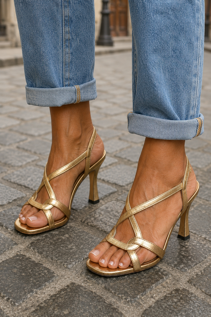 Cassie | Sandale s potpeticom Golden Summer Charm