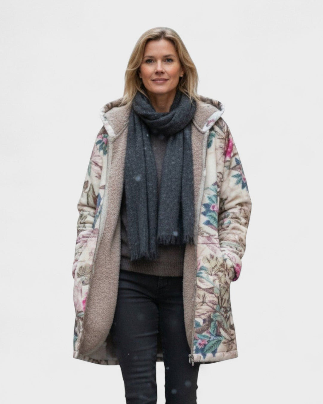 Ivy | Pastelna flis jakna s botaničkim uzorkom
