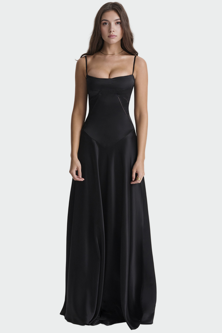Satin Maxi Haljina s Tanjim Naramenicama