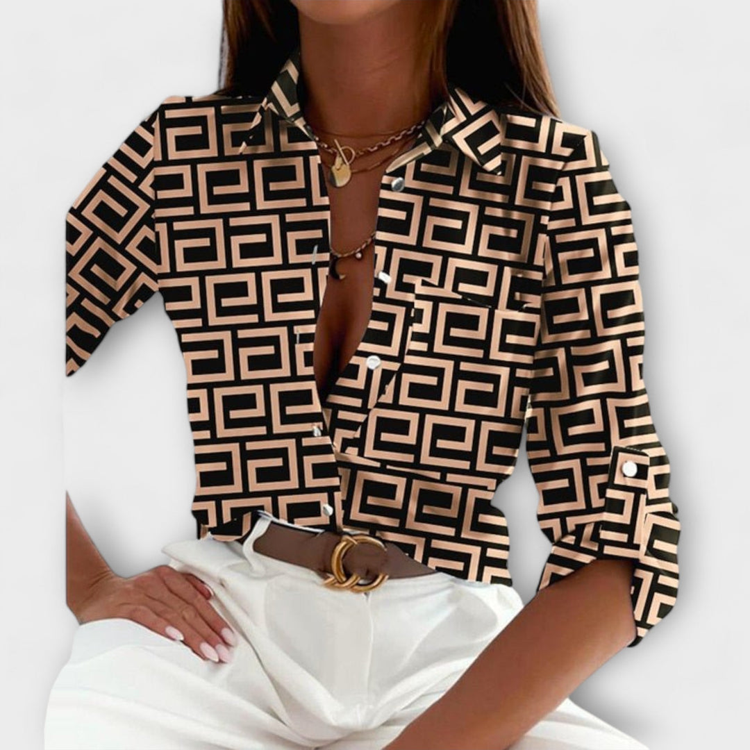 Camila – Sofisticirana Geometrijska Bluza